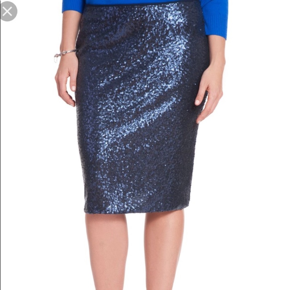 Navy sequin Eloquii skirt, size 14